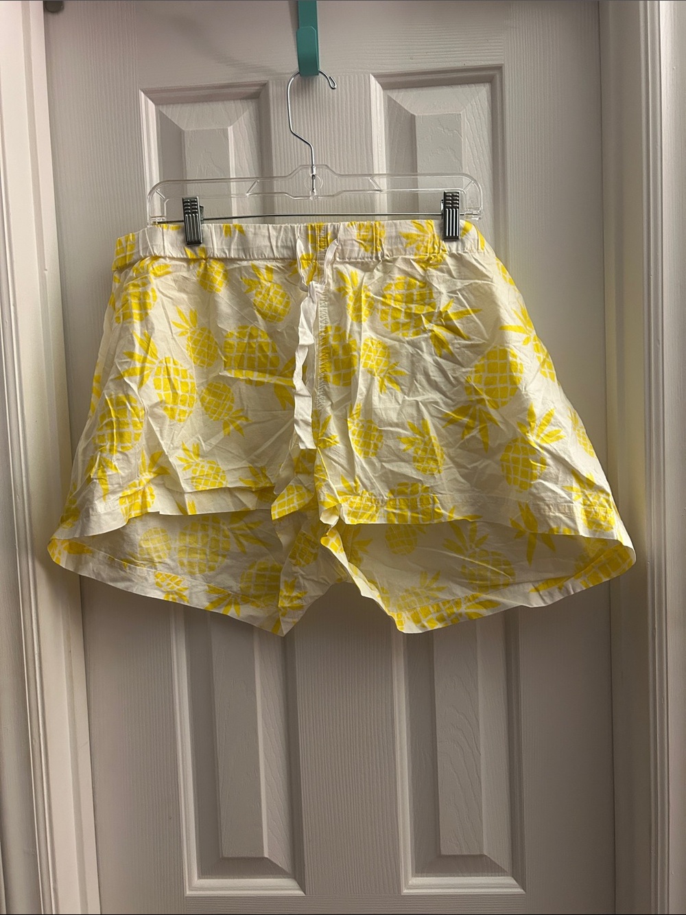 J. Crew White and Yellow Pineapple Print Pajama Shorts